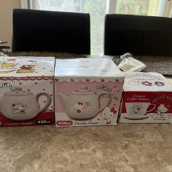 Hello kitty ceramic tea pots and ceramic coffee dripper 