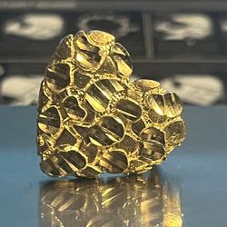 10k Heart nugget ring