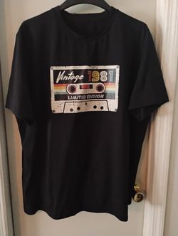 Vintage 1981 Limited Edition Cassette Tape Graphic T-Shirt - Black