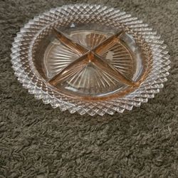 Pink Depression Glass Divided Dish (Read Discrption)