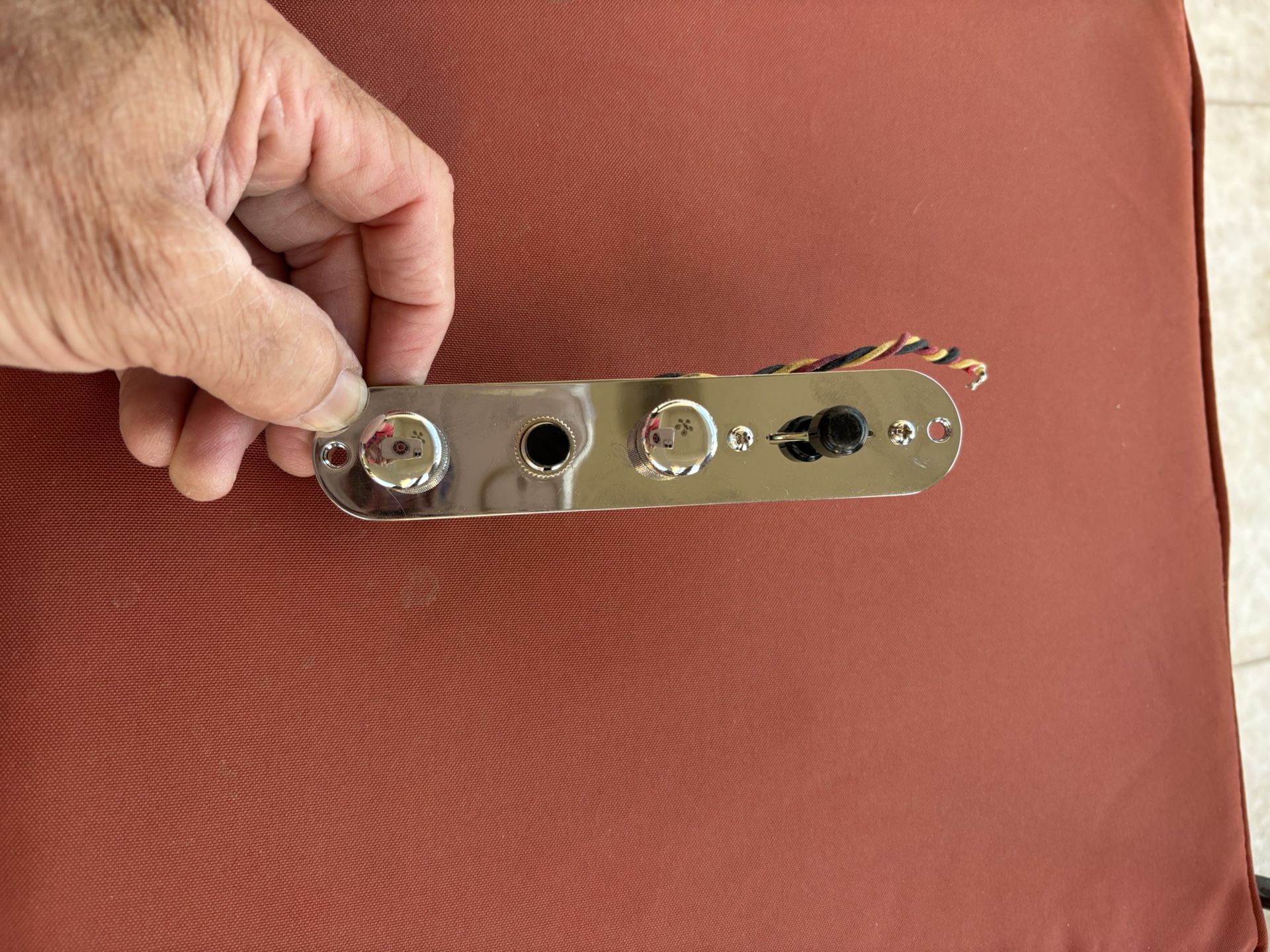 Custom Telecaster 3 way control switch plate w/ upgraded “ Kill Switch”& chrome knobs