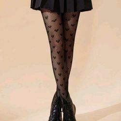 Cute Fishnet W/Hearts Tights - New