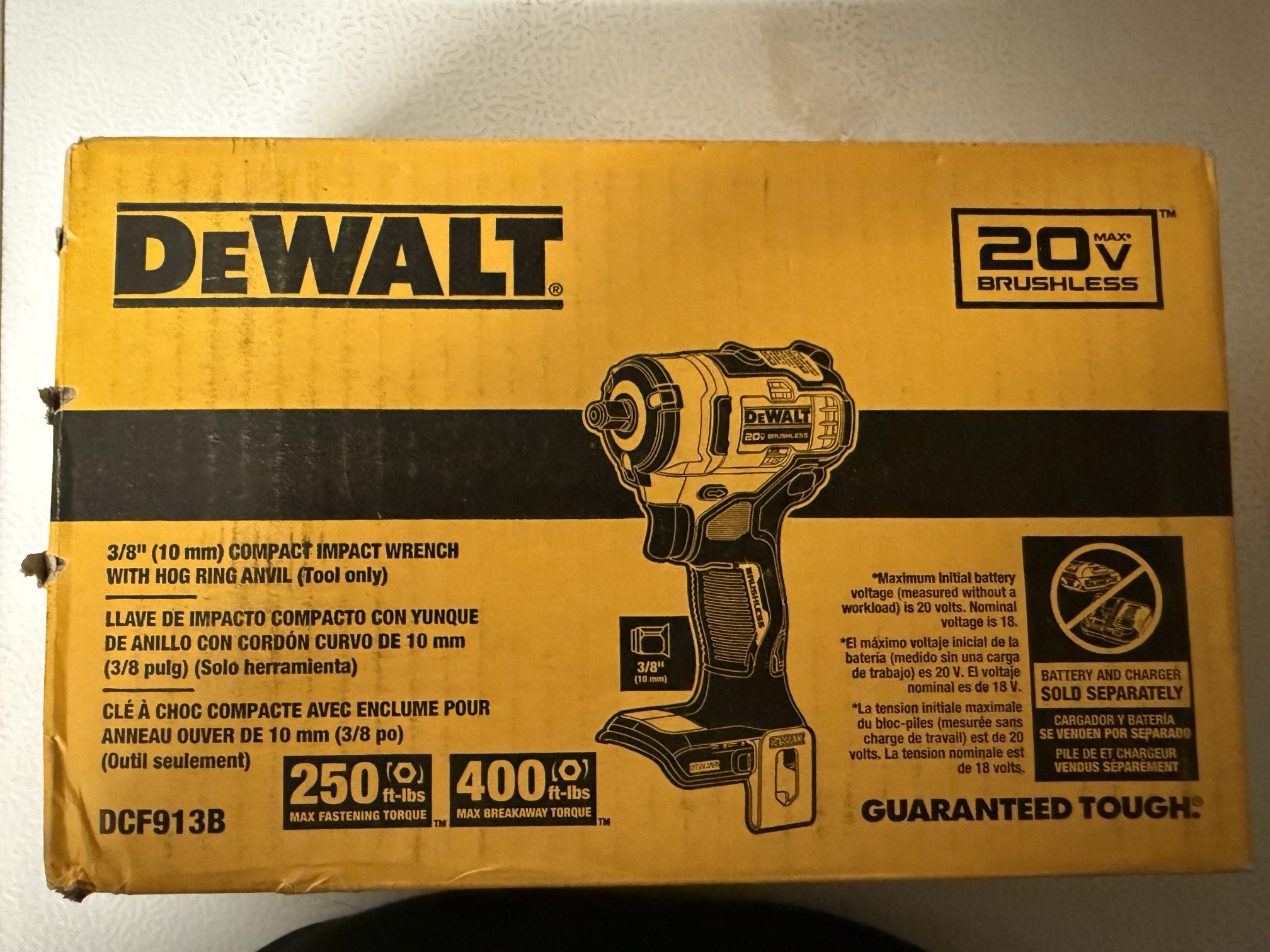 Dewalt 3/8 in Square Drive Impact