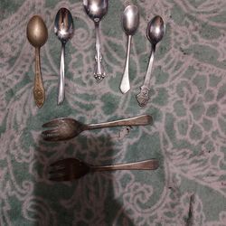 Mini stainless steel spoons and forks
