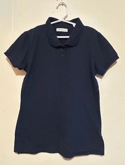 Active USA Navy Blue Polo Shirt, Size S, for school-age girls