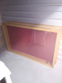 2 Oak Display Cabinets Custom Made Locking