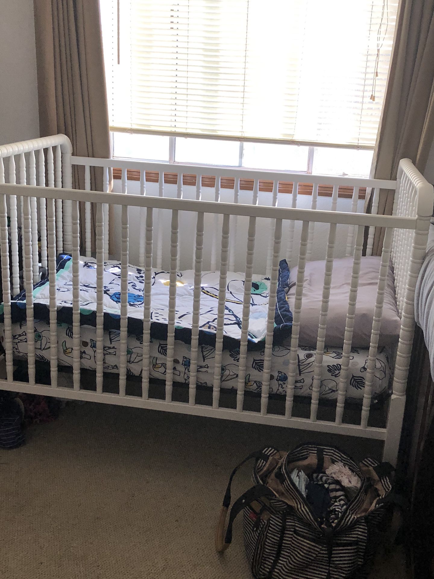 Crib, Mattress, and changing table