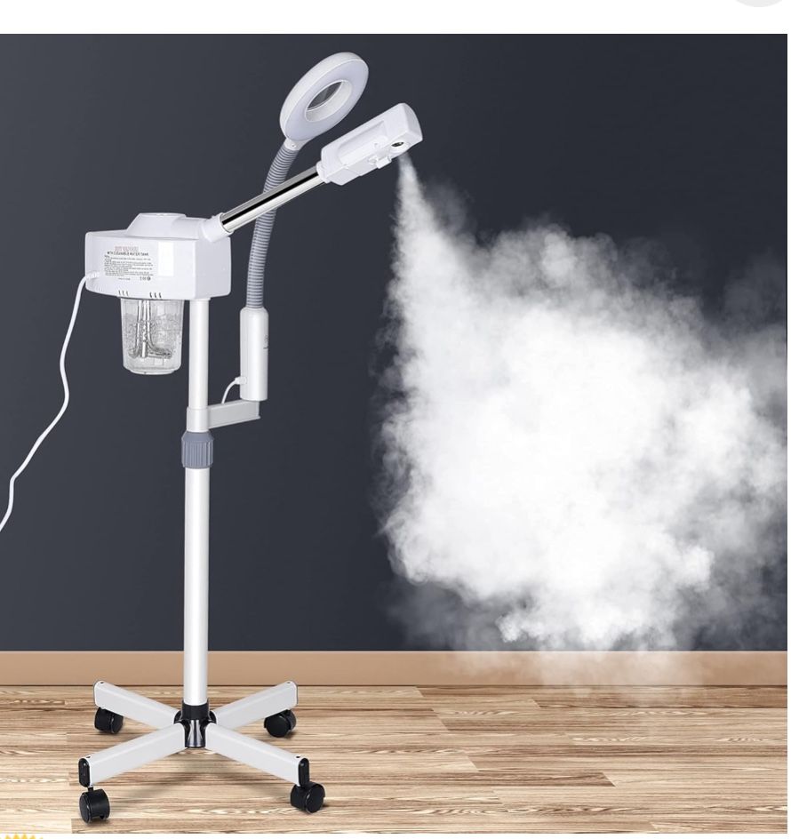 Rolling White Facial, Body Steamer, UV light, Magnifying, Spa
