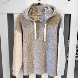 madewell quilted-sleeve hoodie sweatshirt small oversized 