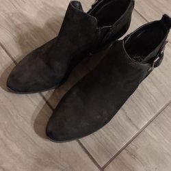 Franco Sarto Black Leather Booties Size 6