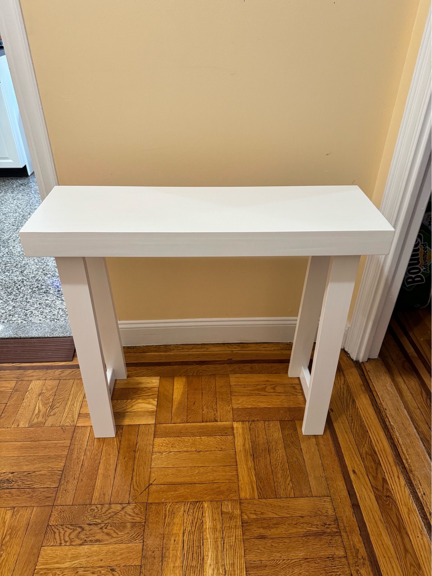 White Solid Wood Hall Table