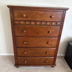 Solid Wood 5-Drawer Dresser – Cherry Finish – 36” Wide