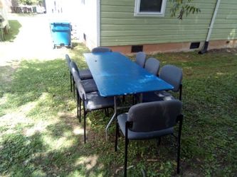 Table and 8 chairs $ 120