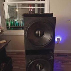Sundown audio 15s v2 qbomb box 2k audiopipe amp