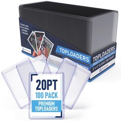 NEW 100 count Premium Seamless 20PT Thick Top Loaders for Cards | Top Loader Card Holder, Baseball Card Sleeves Hard Plastic, Hard Trading Cards Sleev