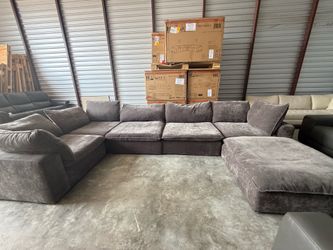 Sereen 6-piece Fabric Modular Sectional, Gray