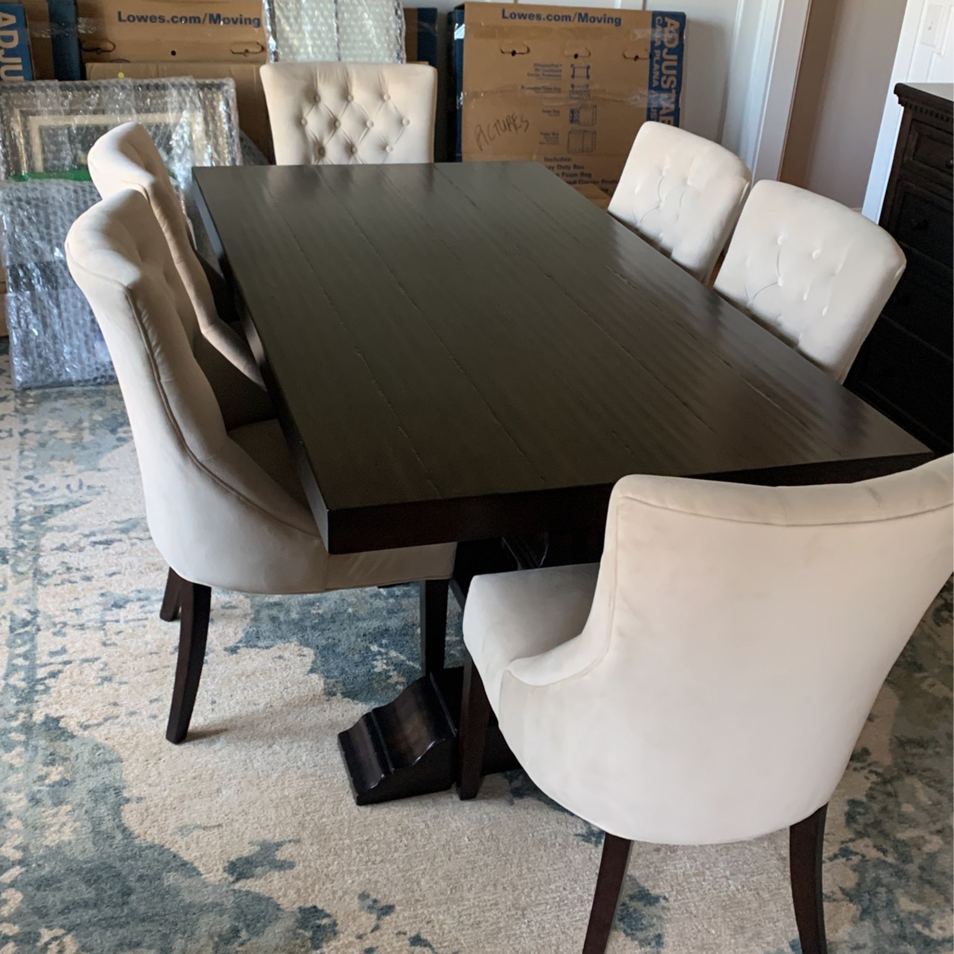 Pottery Barn Banks Dining Table Buffet Chairs for Sale in