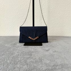 New Metallic Glitter Envelope Flap Clutch Evening Bag