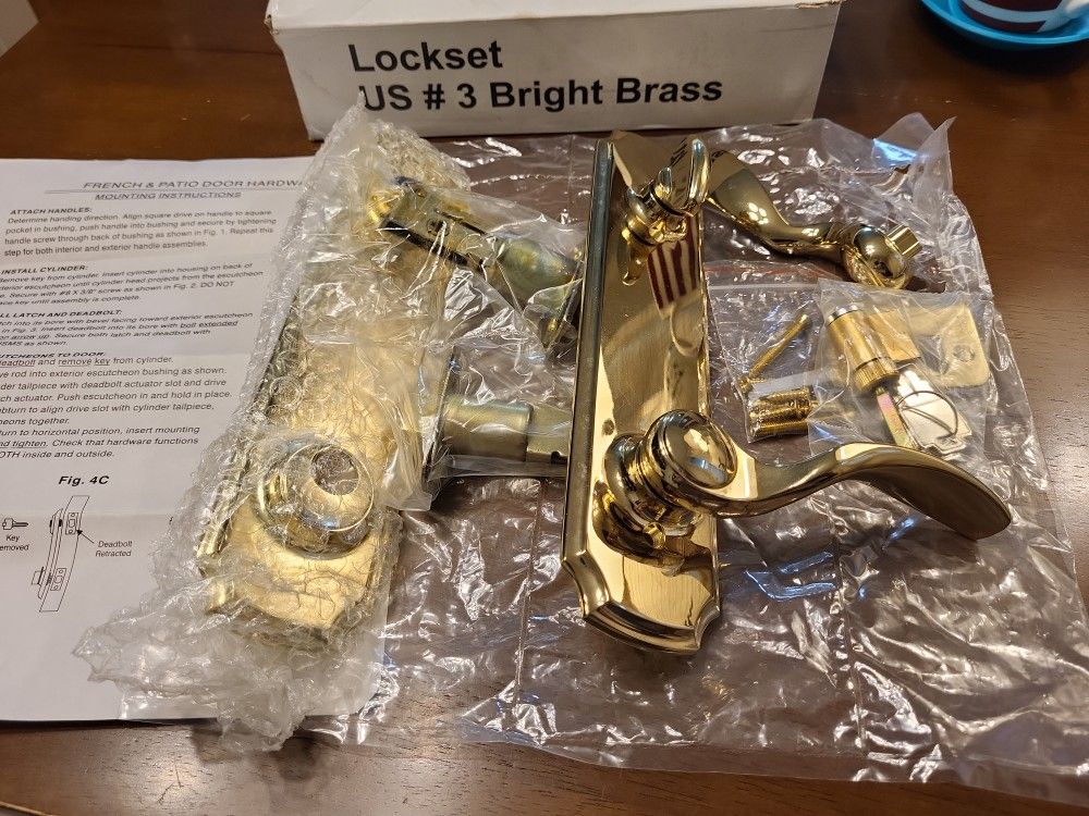 French & Patio Door Hardware New In Box $20