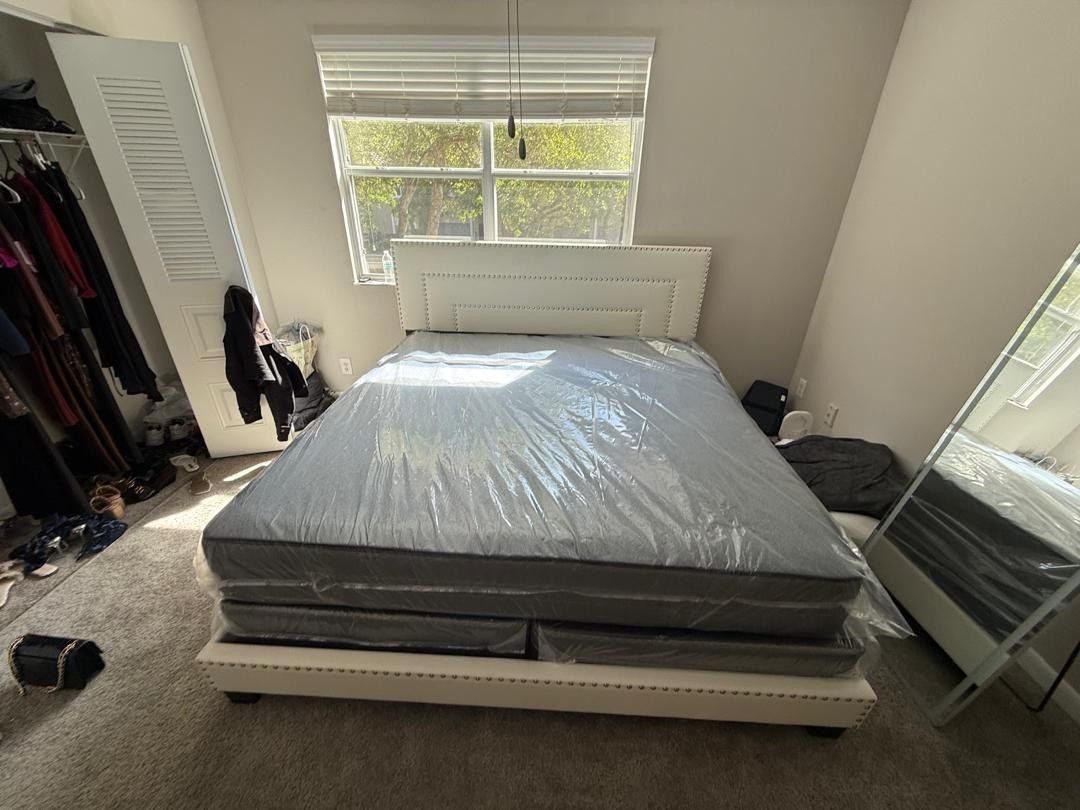 NEW MATTRESS KING SIZE PLUSH WITH BOX SPRING