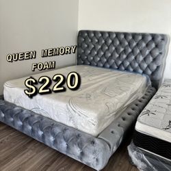 Queen Size Memory Foam Gel Mattress New 