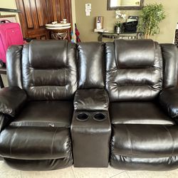 Black Faux Leather Recliner 