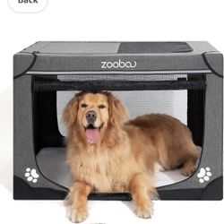 36" Portable Soft Dog Crate for Large Dogs - Collapsible Travel Kennel with Carry Bag