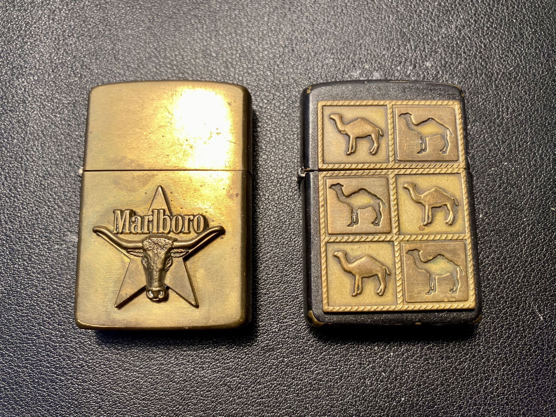 2 Rare Zippo Lighters Marlboro Longhorn And Camel