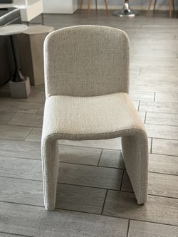 NADAAL STUDIOS Tristan Heather Beige Dining Chair, Polyester Upholstery with Iron Frame New 