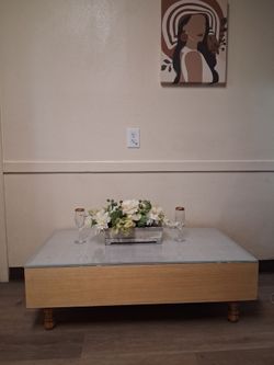 Low Profile Glass Top Coffee Table