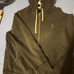 black polo ralph lauren zip up hoodie
