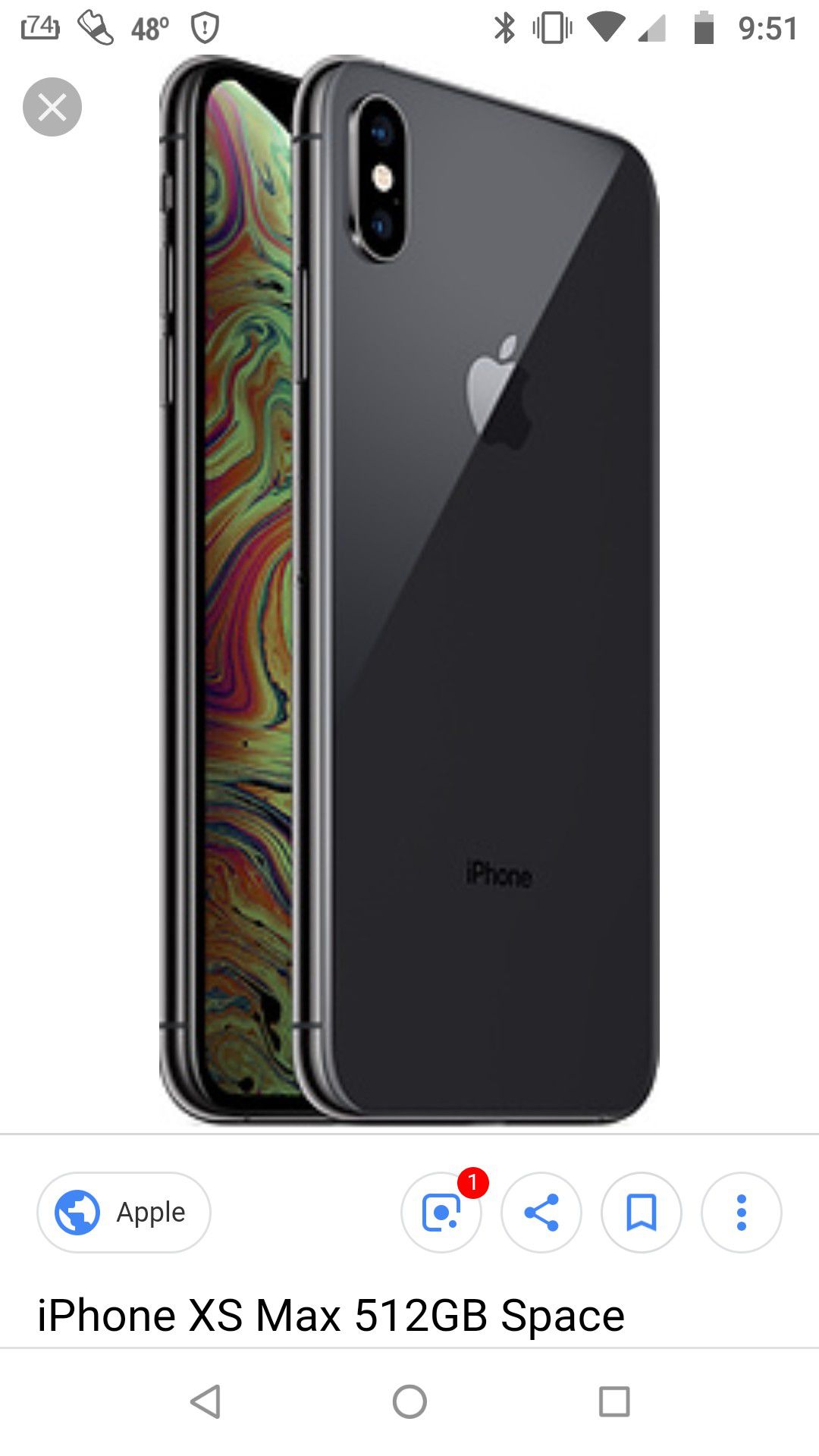Brand new iPhone Xs max 512 gb unlocked (space grey) for Sale in