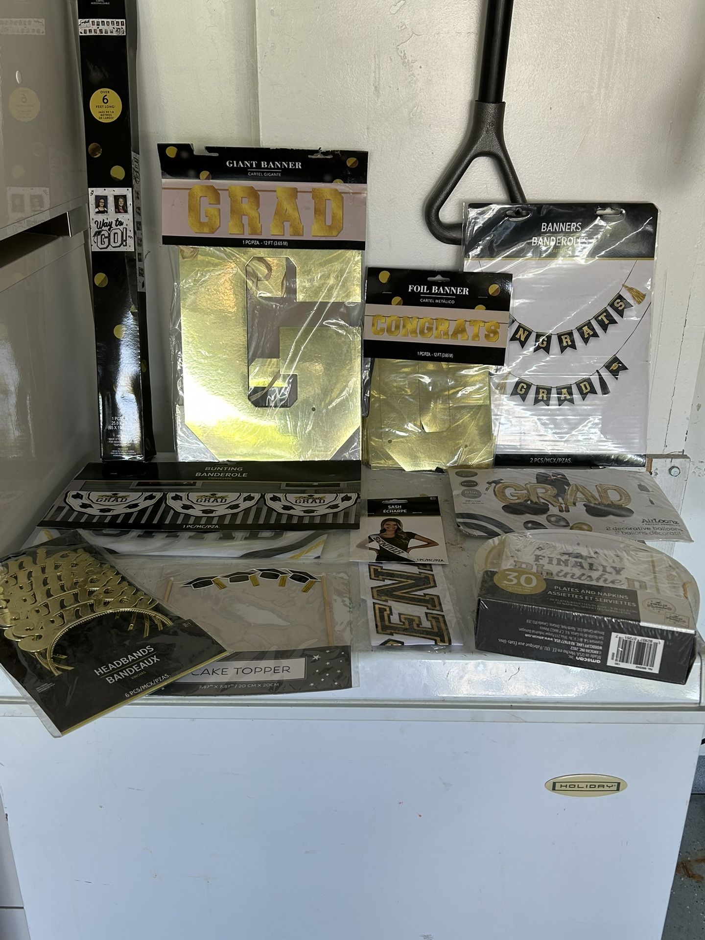 Graduation Party Decorations (Black,White,Gold)