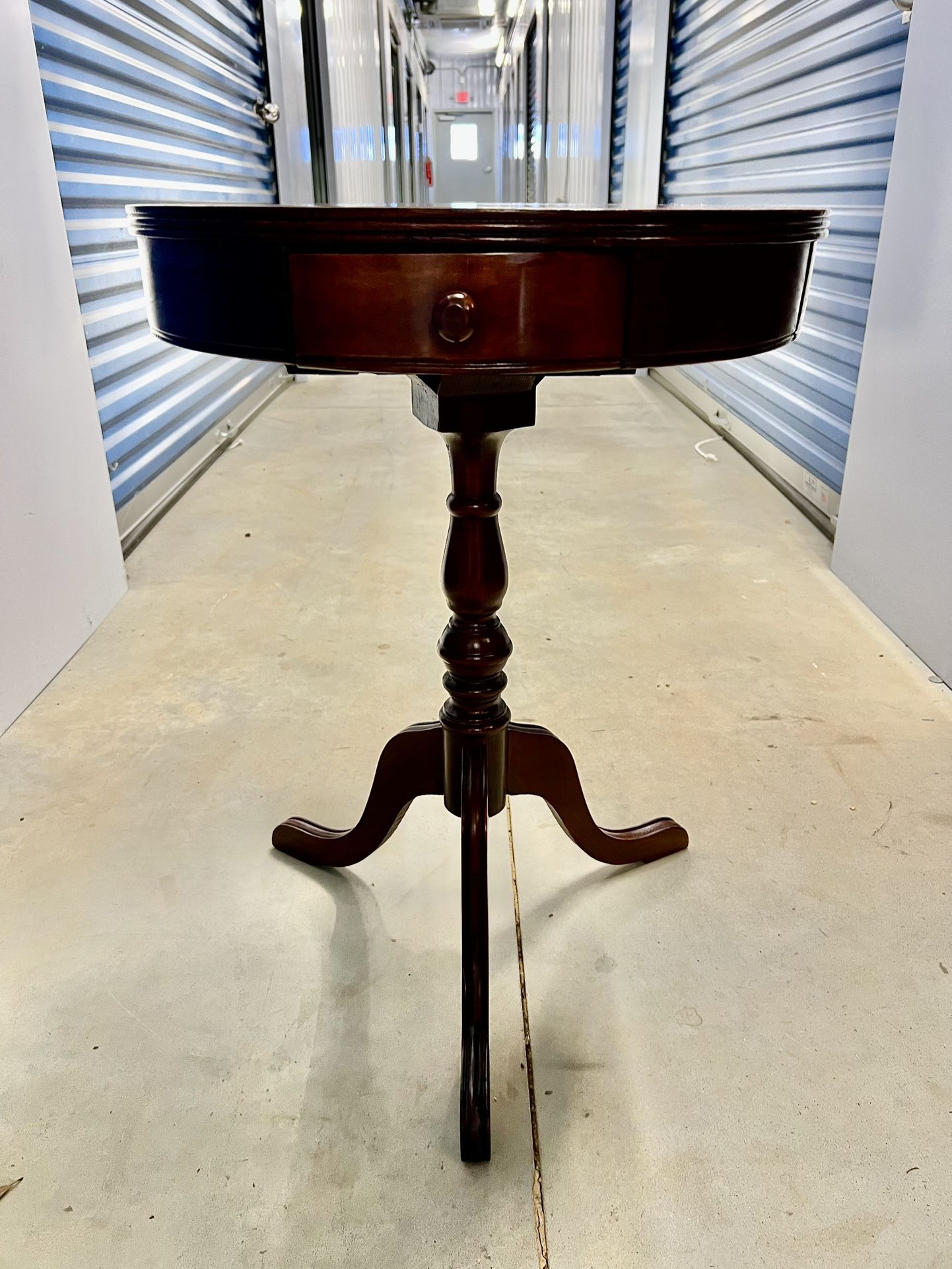Vintage Mahogany Drum Table