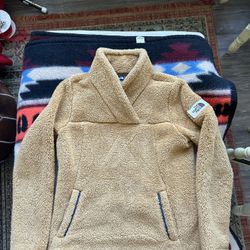 The North Face Campshire Pullover Teddy Sherpa Brown Sweatshirt Jacket Women 