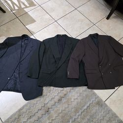 (3) xl blazer jacket coat green brown gray check