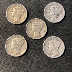 Mercury Dimes. #22-A