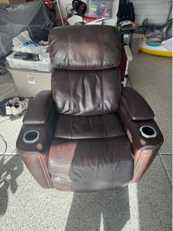 Brown leather chair