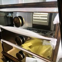 Abidjan 36” tall 3 drawer mirrored accent chest