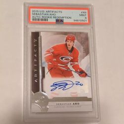 Sebastian Aho 2015 Upper Deck Artifacts Rookie Auto PSA 9 #XII 40/135