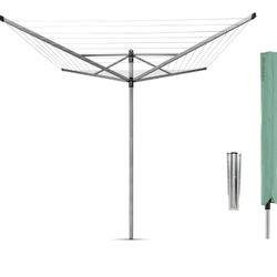 Brabantia Lift-O-Matic Outdoor 4 Arm Clothesline (197 ft/Ø 1.8") Height Adjustab