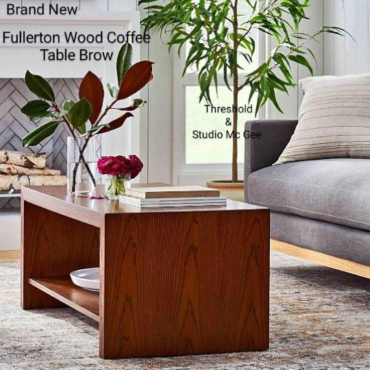 Brand New Fullerton Wood Coffee Table Brow