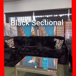Black Corduroy Sectional 