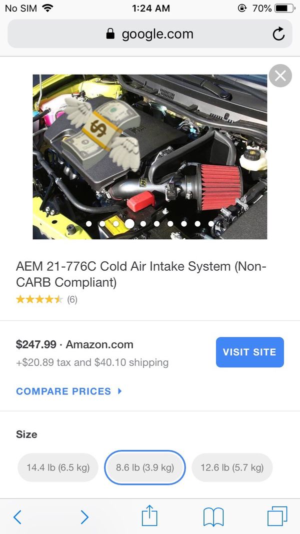 Non-CARB Compliant AEM AEM-21-776C 21-776C Cold Air Intake System Non-CARB Compliant AEM AEM-21-776C 21-776C Cold Air Intake System