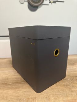 Grey Hanging File Storage Box with Lid