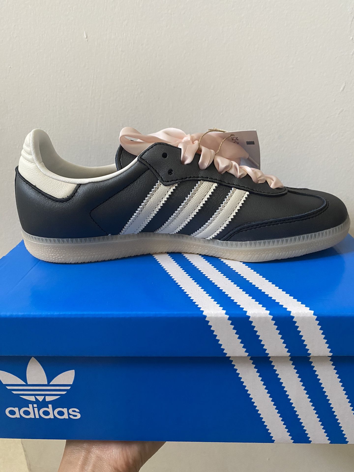 Adidas Samba OG Black Pink Ribbon Laces