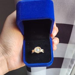 White Gold Plated and 14K Gold Plated Cubic Zirconia Nature Inspired Ring