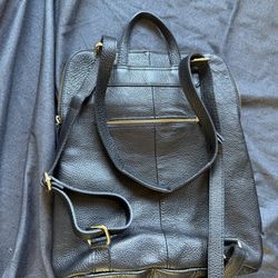 L credi Italian Leather Convertible Purse Backpack