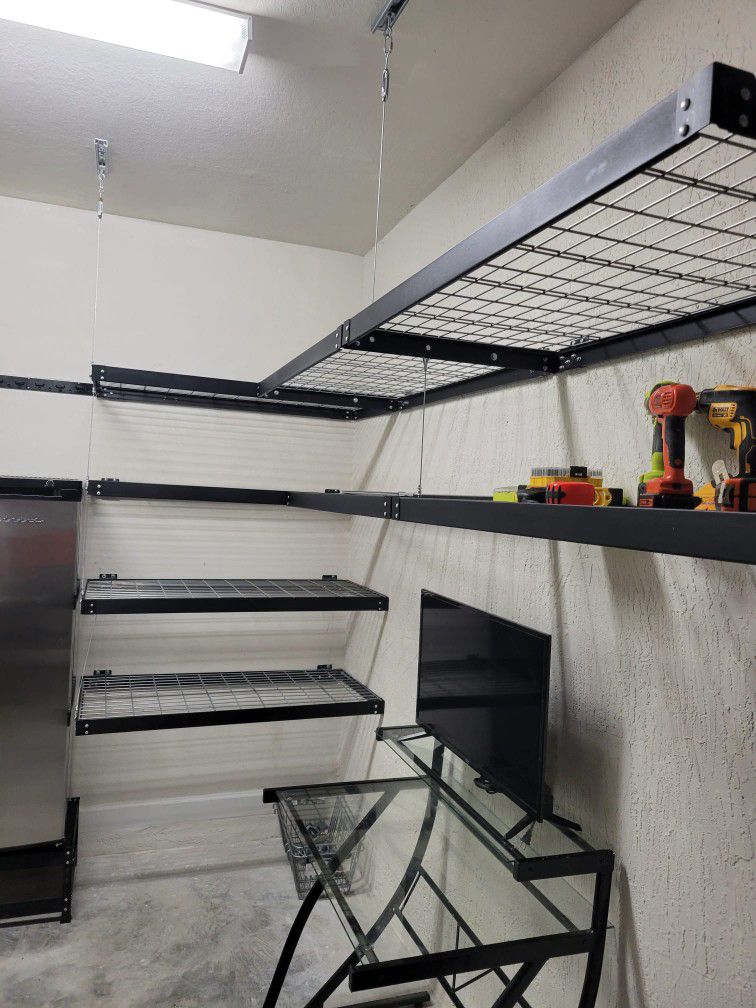Garage wall racks and shelves