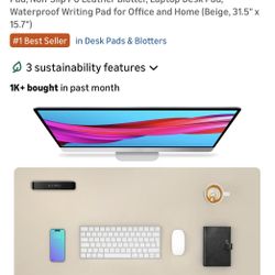 Leather Desk Mat - 31.5in x 15.7in